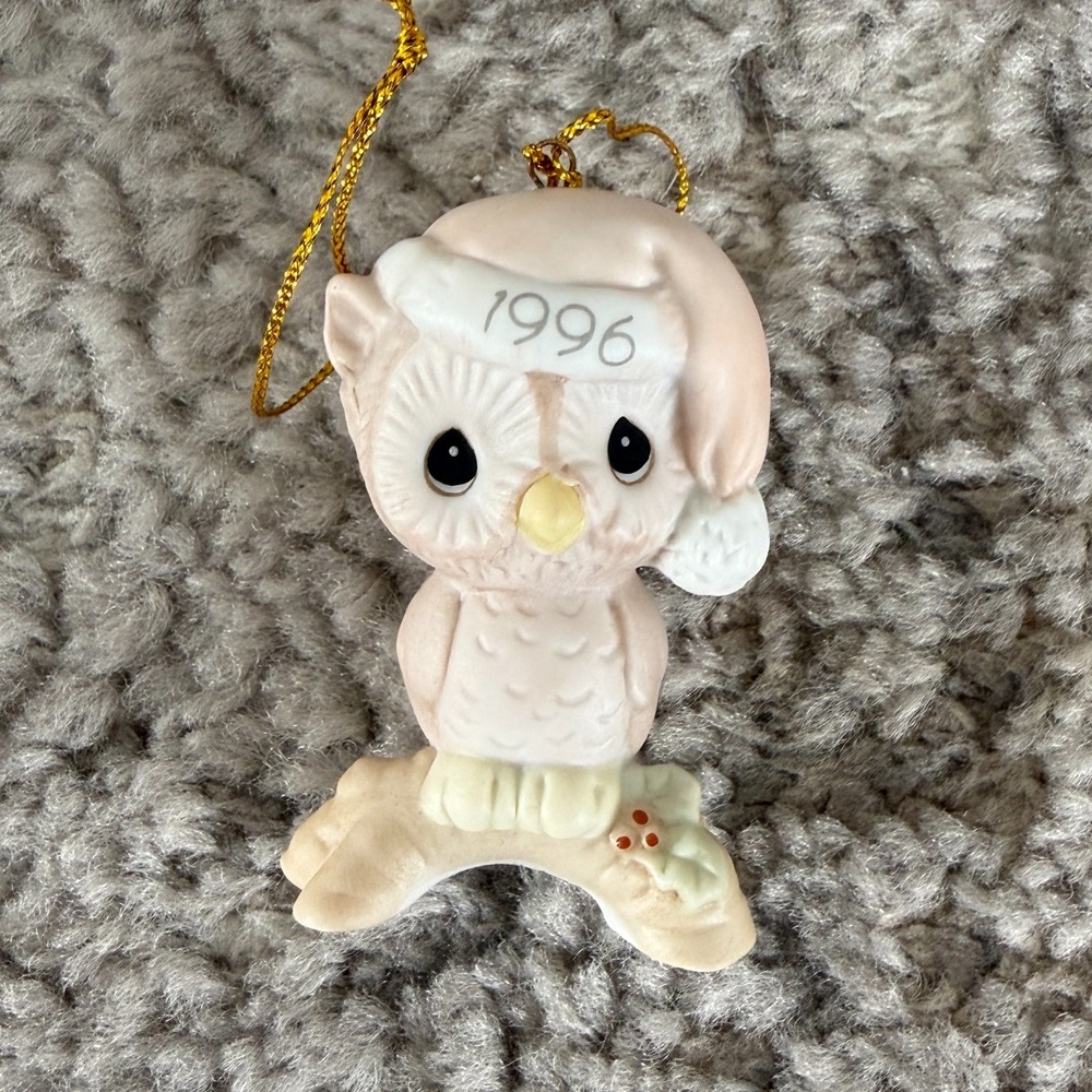Vintage 1996 Precious Moments Owl Be Home For Christmas Ornament Enesco 128708 - Picture 1 of 16